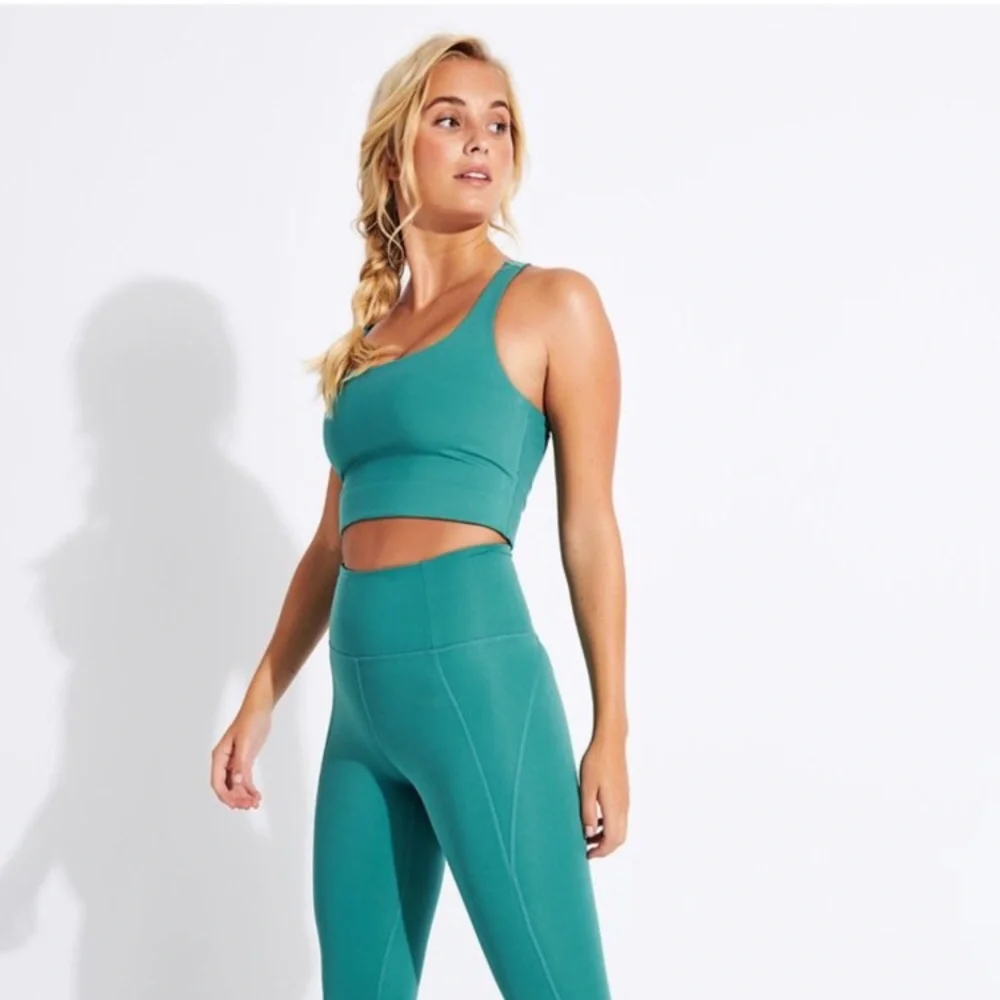 Girlfriend Collective Leggings aqua Turquoise teal color - Picture 2 of 13